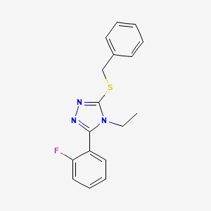 molecular formula C17H16FN3S B5728362 3-(benzylthio)-4-ethyl-5-(2-fluorophenyl)-4H-1,2,4-triazole 