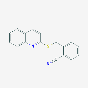 molecular formula C17H12N2S B5728375 2-[(2-quinolinylthio)methyl]benzonitrile 
