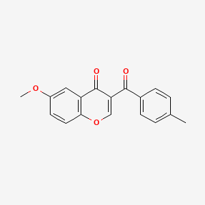 molecular formula C18H14O4 B5728382 6-methoxy-3-(4-methylbenzoyl)-4H-chromen-4-one 