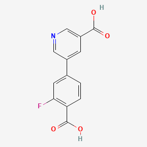 molecular formula C13H8FNO4 B572845 5-(4-羧基-3-氟苯基)烟酸 CAS No. 1258613-93-2