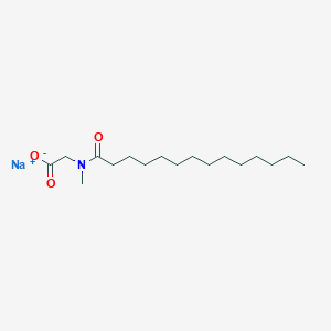 molecular formula C17H32NNaO3 B057285 甘氨酸，N-甲基-N-(1-氧代十四烷基)-，钠盐 CAS No. 30364-51-3