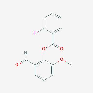 molecular formula C15H11FO4 B5728512 2-formyl-6-methoxyphenyl 2-fluorobenzoate 