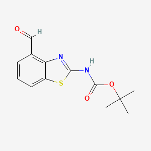 molecular formula C13H14N2O3S B572852 叔丁基 4-甲酰基苯并[d]噻唑-2-基氨基甲酸酯 CAS No. 1223748-47-7