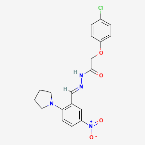 molecular formula C19H19ClN4O4 B5728531 2-(4-chlorophenoxy)-N'-(5-nitro-2-pyrrolidin-1-ylbenzylidene)acetohydrazide 