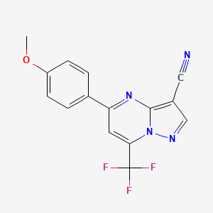 molecular formula C15H9F3N4O B5728547 5-(4-methoxyphenyl)-7-(trifluoromethyl)pyrazolo[1,5-a]pyrimidine-3-carbonitrile 