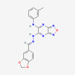 molecular formula C19H15N7O3 B5728561 1,3-benzodioxole-5-carbaldehyde {6-[(3-methylphenyl)amino][1,2,5]oxadiazolo[3,4-b]pyrazin-5-yl}hydrazone 