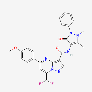 molecular formula C26H22F2N6O3 B5728610 7-(difluoromethyl)-N-(1,5-dimethyl-3-oxo-2-phenyl-2,3-dihydro-1H-pyrazol-4-yl)-5-(4-methoxyphenyl)pyrazolo[1,5-a]pyrimidine-3-carboxamide 