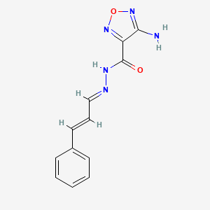 molecular formula C12H11N5O2 B5728654 4-amino-N'-(3-phenyl-2-propen-1-ylidene)-1,2,5-oxadiazole-3-carbohydrazide 