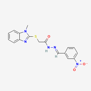 molecular formula C17H15N5O3S B5728675 2-[(1-methyl-1H-benzimidazol-2-yl)thio]-N'-(3-nitrobenzylidene)acetohydrazide 