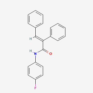 molecular formula C21H16FNO B5728696 N-(4-fluorophenyl)-2,3-diphenylacrylamide 