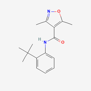 molecular formula C16H20N2O2 B5728701 N-(2-tert-butylphenyl)-3,5-dimethyl-4-isoxazolecarboxamide 