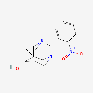 5,7-dimethyl-2-(2-nitrophenyl)-1,3-diazatricyclo[3.3.1.1~3,7~]decan-6-ol