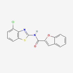 molecular formula C16H9ClN2O2S B5728748 N-(4-chloro-1,3-benzothiazol-2-yl)-1-benzofuran-2-carboxamide 
