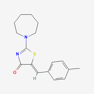 molecular formula C17H20N2OS B5728776 2-(1-azepanyl)-5-(4-methylbenzylidene)-1,3-thiazol-4(5H)-one 