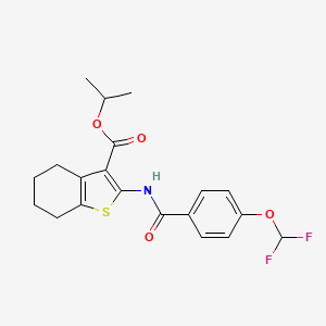 molecular formula C20H21F2NO4S B5728796 isopropyl 2-{[4-(difluoromethoxy)benzoyl]amino}-4,5,6,7-tetrahydro-1-benzothiophene-3-carboxylate 