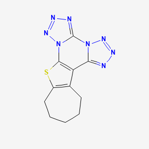 11,12,13,14-tetrahydro-10H-cyclohepta[4,5]thieno[3,2-e]bistetrazolo[1,5-a:1',5'-c]pyrimidine