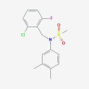molecular formula C16H17ClFNO2S B5728829 N-(2-chloro-6-fluorobenzyl)-N-(3,4-dimethylphenyl)methanesulfonamide 