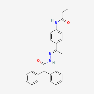molecular formula C25H25N3O2 B5728865 N-{4-[N-(diphenylacetyl)ethanehydrazonoyl]phenyl}propanamide 