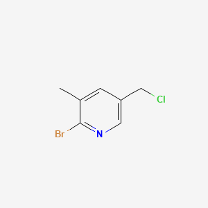 molecular formula C7H7BrClN B572888 2-Bromo-5-(chloromethyl)-3-methylpyridine CAS No. 1355201-77-2