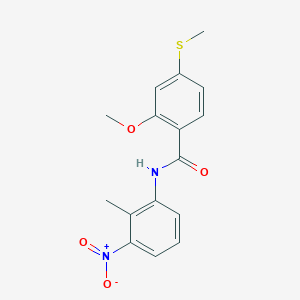 molecular formula C16H16N2O4S B5728882 2-methoxy-N-(2-methyl-3-nitrophenyl)-4-(methylthio)benzamide 