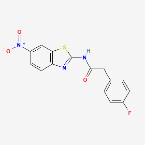 2-(4-fluorophenyl)-N-(6-nitro-1,3-benzothiazol-2-yl)acetamide