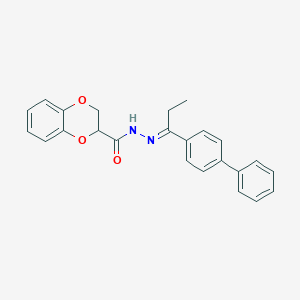 molecular formula C24H22N2O3 B5728923 N'-[1-(4-biphenylyl)propylidene]-2,3-dihydro-1,4-benzodioxine-2-carbohydrazide 