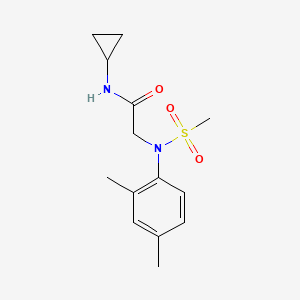 molecular formula C14H20N2O3S B5728937 N~1~-cyclopropyl-N~2~-(2,4-dimethylphenyl)-N~2~-(methylsulfonyl)glycinamide 