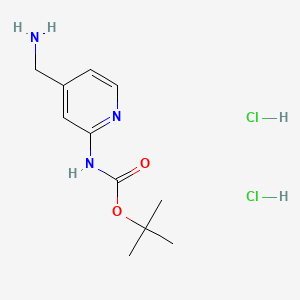 molecular formula C11H19Cl2N3O2 B572895 2-(Boc-amino)-4-(aminomethyl)pyridine dihydrochloride CAS No. 1226776-85-7