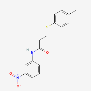 molecular formula C16H16N2O3S B5728951 3-[(4-methylphenyl)thio]-N-(3-nitrophenyl)propanamide 