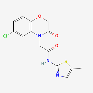 2-(6-chloro-3-oxo-2,3-dihydro-4H-1,4-benzoxazin-4-yl)-N-(5-methyl-1,3-thiazol-2-yl)acetamide