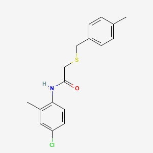 molecular formula C17H18ClNOS B5728966 N-(4-chloro-2-methylphenyl)-2-[(4-methylbenzyl)thio]acetamide 