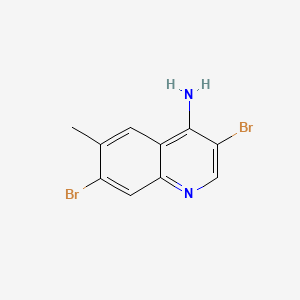 molecular formula C10H8Br2N2 B572897 3,7-Dibromo-6-methylquinolin-4-amine CAS No. 1210652-17-7