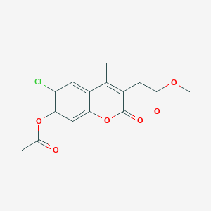 molecular formula C15H13ClO6 B5728995 methyl [7-(acetyloxy)-6-chloro-4-methyl-2-oxo-2H-chromen-3-yl]acetate 
