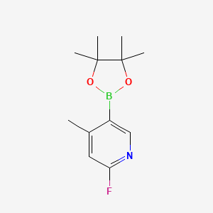 molecular formula C12H17BFNO2 B572902 2-Fluoro-4-methyl-5-(4,4,5,5-tetramethyl-1,3,2-dioxaborolan-2-yl)pyridine CAS No. 1363192-17-9