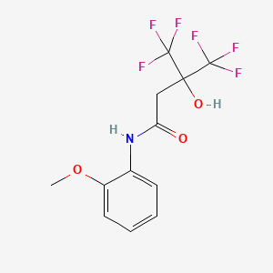 molecular formula C12H11F6NO3 B5729026 4,4,4-trifluoro-3-hydroxy-N-(2-methoxyphenyl)-3-(trifluoromethyl)butanamide 
