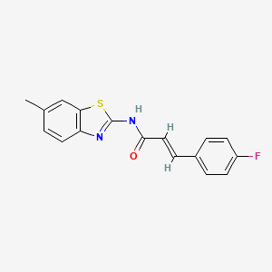molecular formula C17H13FN2OS B5729027 3-(4-fluorophenyl)-N-(6-methyl-1,3-benzothiazol-2-yl)acrylamide 
