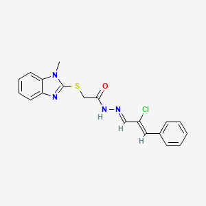 N'-(2-chloro-3-phenyl-2-propen-1-ylidene)-2-[(1-methyl-1H-benzimidazol-2-yl)thio]acetohydrazide