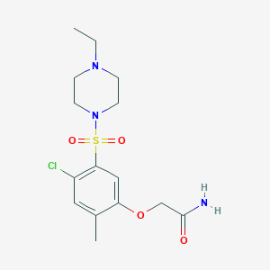molecular formula C15H22ClN3O4S B5729042 2-{4-chloro-5-[(4-ethyl-1-piperazinyl)sulfonyl]-2-methylphenoxy}acetamide 