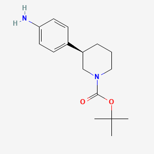molecular formula C16H24N2O2 B572907 (R)-tert-butyl 3-(4-aminophenyl)piperidine-1-carboxylate CAS No. 1263284-59-8