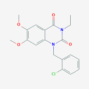 molecular formula C19H19ClN2O4 B5729092 1-(2-chlorobenzyl)-3-ethyl-6,7-dimethoxy-2,4(1H,3H)-quinazolinedione 