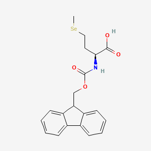 molecular formula C20H21NO4Se B572910 (S)-2-((((9H-Fluoren-9-yl)methoxy)carbonyl)amino)-4-(methylselanyl)butanoic acid CAS No. 1217852-49-7