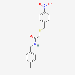 molecular formula C17H18N2O3S B5729108 N-(4-methylbenzyl)-2-[(4-nitrobenzyl)thio]acetamide 