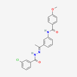 molecular formula C23H20ClN3O3 B5729165 N-{3-[N-(3-chlorobenzoyl)ethanehydrazonoyl]phenyl}-4-methoxybenzamide 