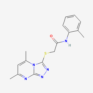 molecular formula C16H17N5OS B5729192 2-[(5,7-dimethyl[1,2,4]triazolo[4,3-a]pyrimidin-3-yl)thio]-N-(2-methylphenyl)acetamide 