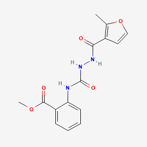 molecular formula C15H15N3O5 B5729197 methyl 2-({[2-(2-methyl-3-furoyl)hydrazino]carbonyl}amino)benzoate 