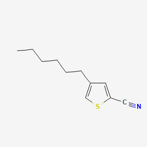 molecular formula C11H15NS B572925 4-Hexylthiophene-2-carbonitrile CAS No. 1224430-39-0