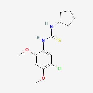 molecular formula C14H19ClN2O2S B5729267 N-(5-chloro-2,4-dimethoxyphenyl)-N'-cyclopentylthiourea 