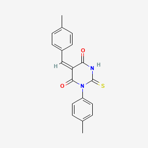 molecular formula C19H16N2O2S B5729285 5-(4-methylbenzylidene)-1-(4-methylphenyl)-2-thioxodihydro-4,6(1H,5H)-pyrimidinedione 