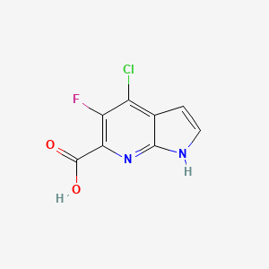 molecular formula C8H4ClFN2O2 B572930 4-氯-5-氟-1H-吡咯并[2,3-b]吡啶-6-羧酸 CAS No. 1246088-38-9