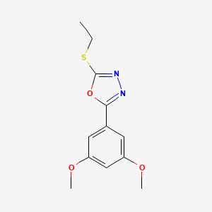 molecular formula C12H14N2O3S B5729315 2-(3,5-dimethoxyphenyl)-5-(ethylthio)-1,3,4-oxadiazole 